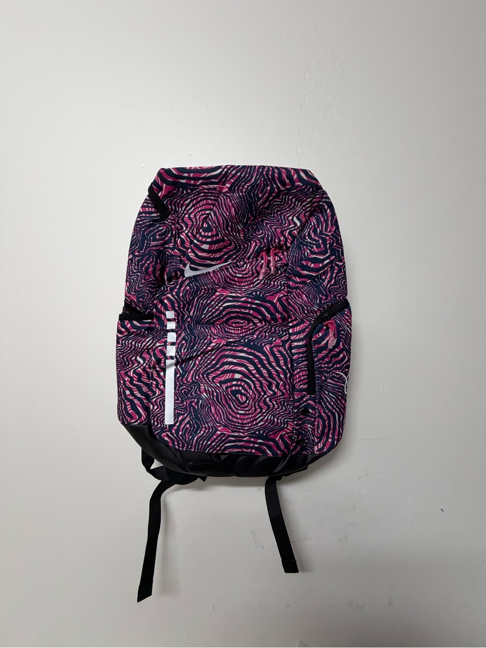 Pink & Navy Patterned Backpack - Unbranded